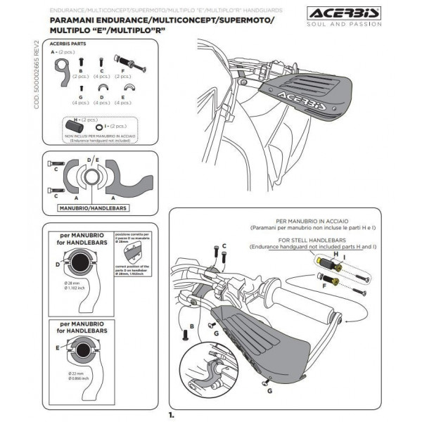 Acerbis Handprotektoren  Multiplo E Kit inkl. Anbaukit  #1