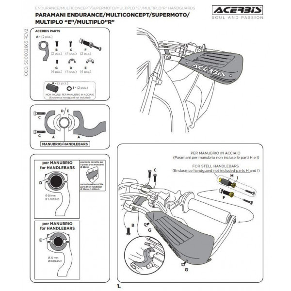 Acerbis Handprotektoren Endurance Kit inkl. Anbaukit  #1