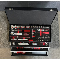 Werkzeugkiste mit drei Schubladen ausziehbar, 104-teilig für MX